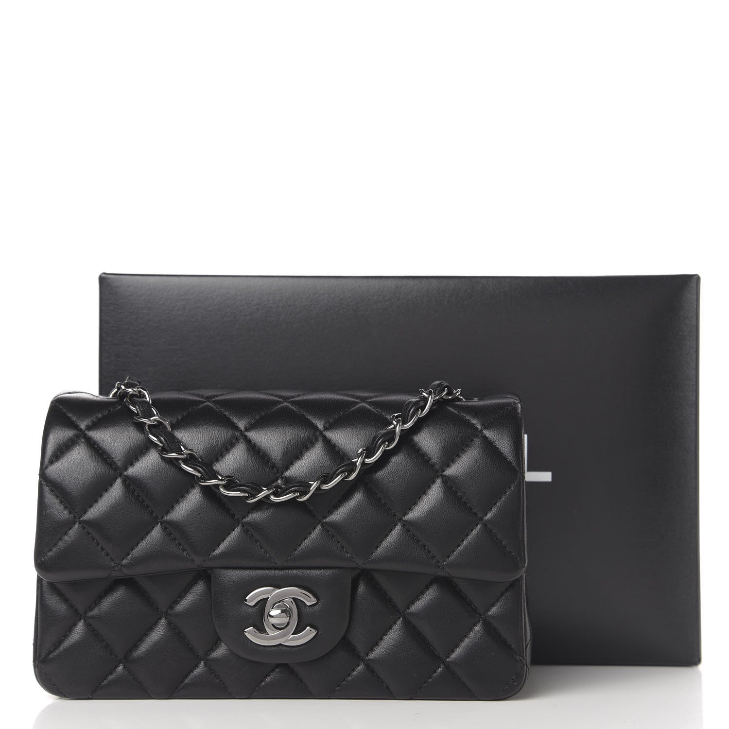 Chanel Lambskin Quilted Mini Rectangular Flap Black 12 of 12