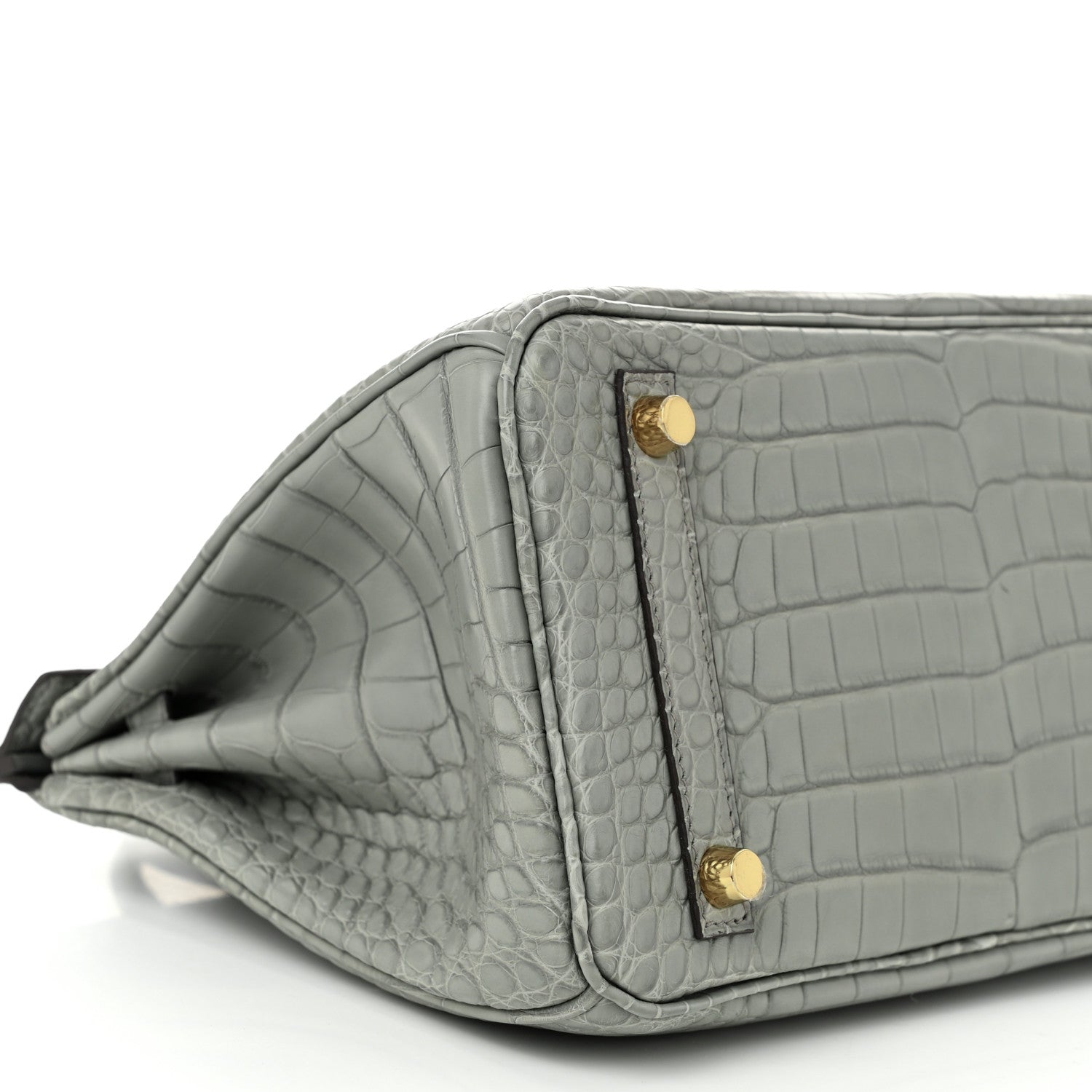 Hermes Matte Alligator Birkin 25 Gris Ciment 9 of 11