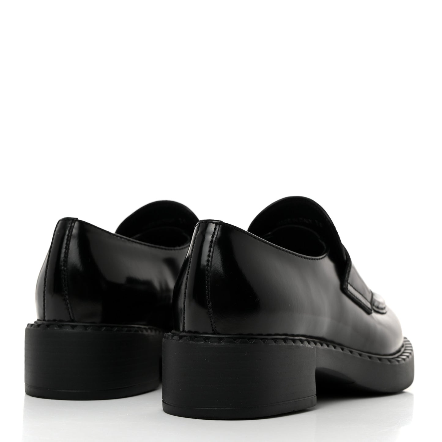 Spazzolato Metal Triangle Logo 50mm Loafers 36 Black