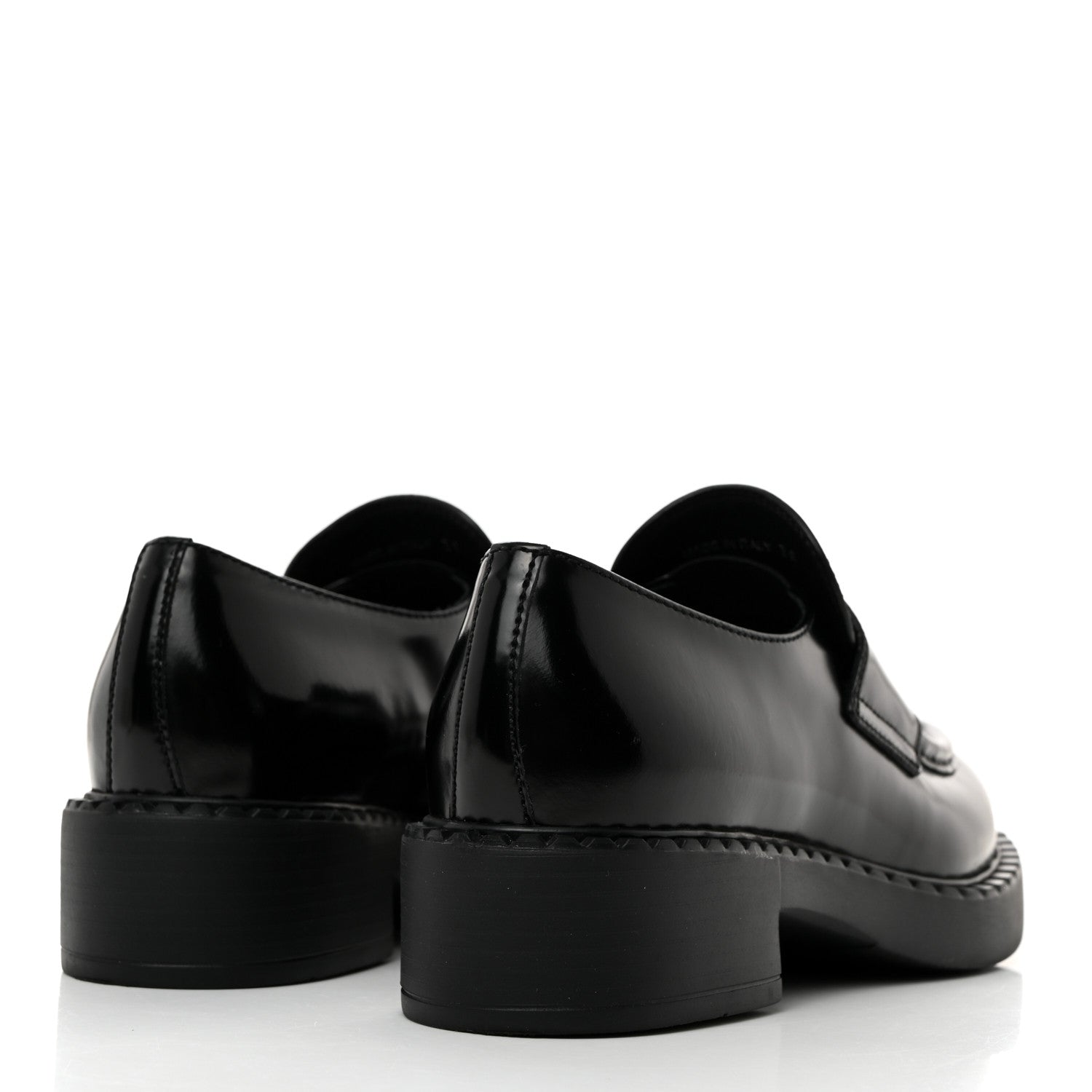 Prada Spazzolato Metal Triangle Logo 50mm Loafers 36 Black 4 of 9