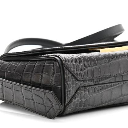 Givenchy Calfskin Crocodile Embossed Eden Mini Top Handle Storm Grey 9 of 10