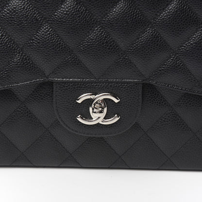 Chanel Caviar Quilted Jumbo Double Flap Black 9 of 10