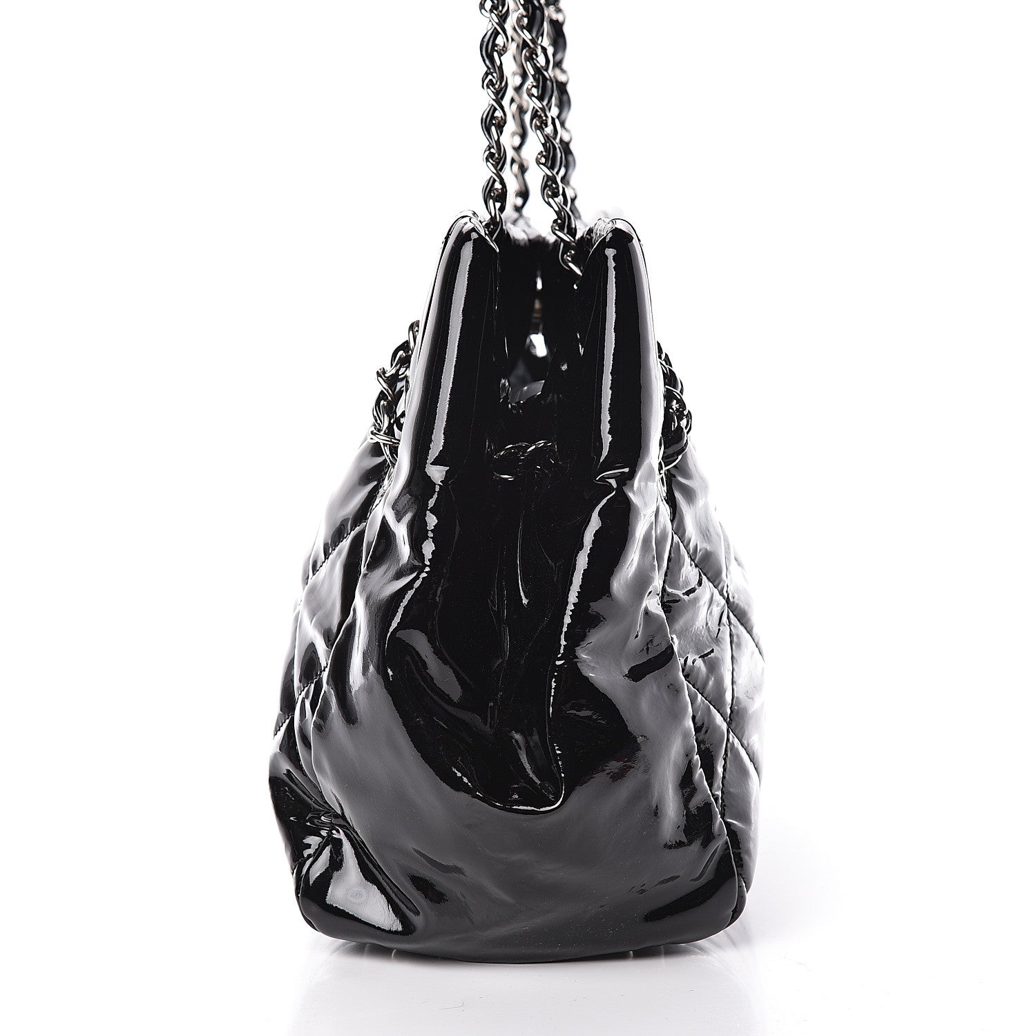 Chanel Patent Quilted Medium Cells Tote Black 9 of 12