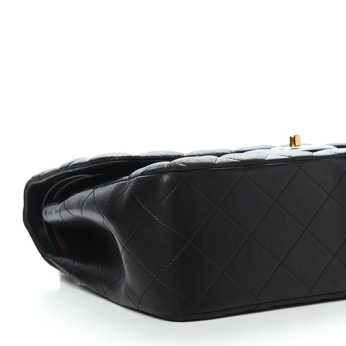 Lambskin Quilted Jumbo Double Flap Black