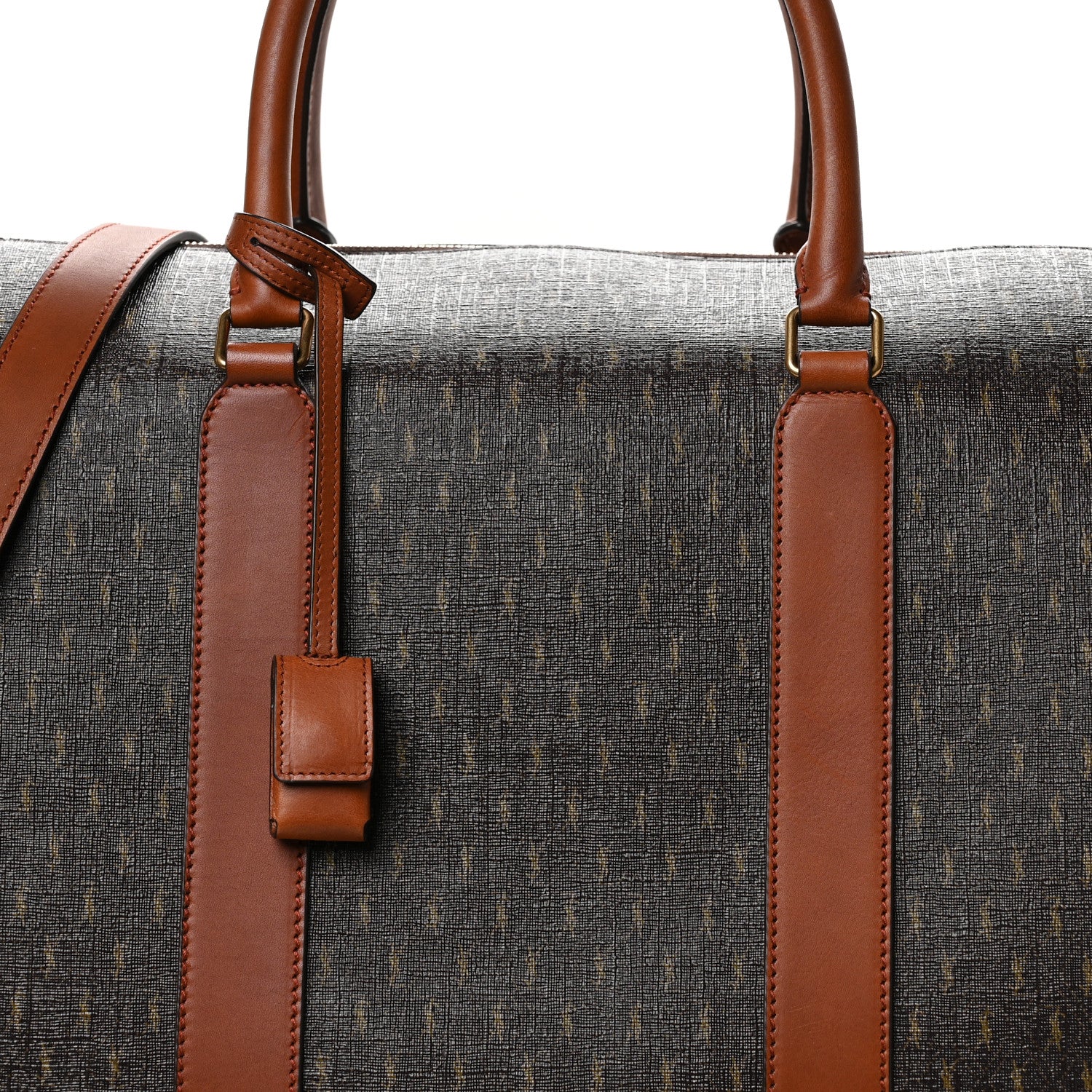 Saint Laurent Canvas Smooth Calfskin Le Monogramme 72H Duffle Chestnut 7 of 12