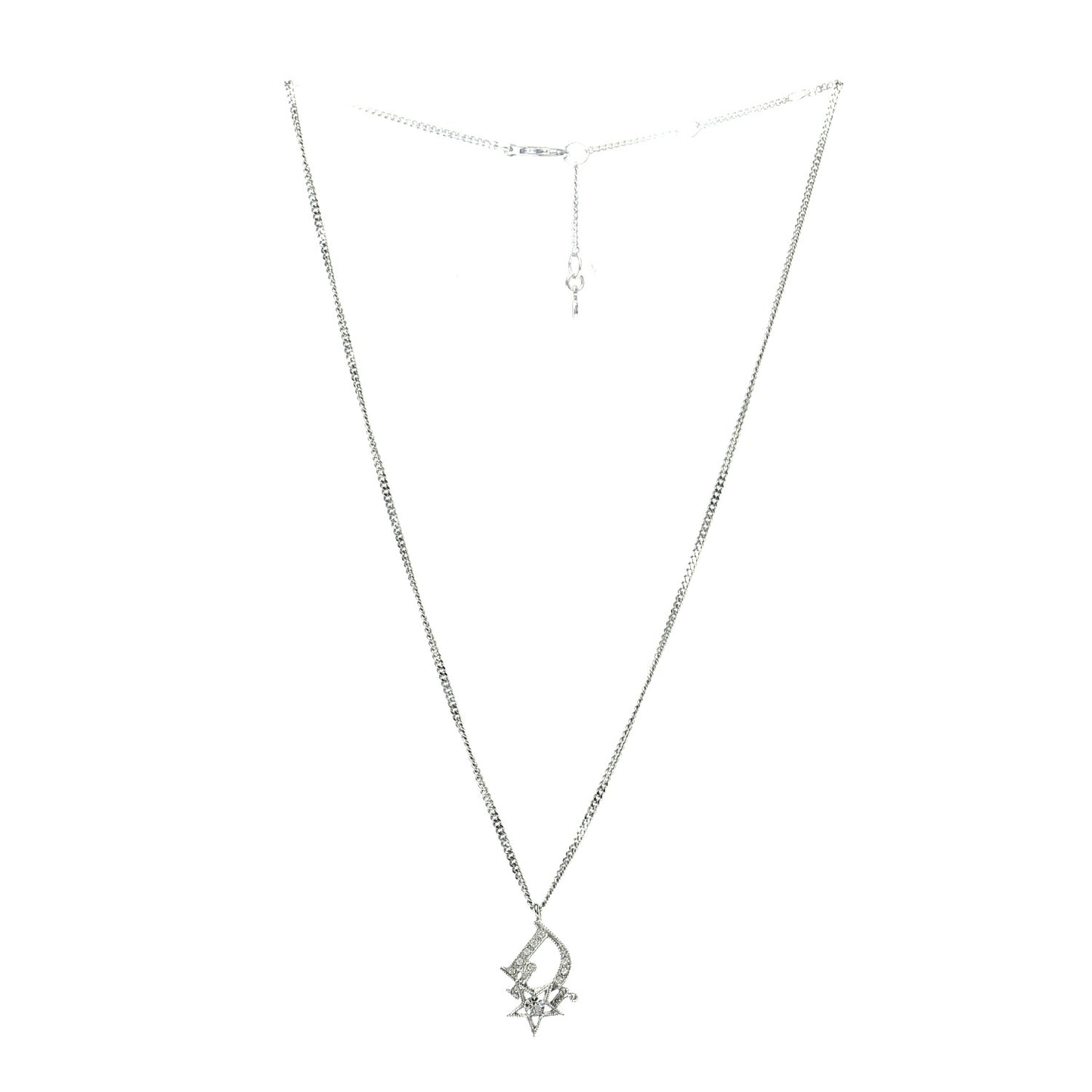 Crystal Logo Star Necklace Silver