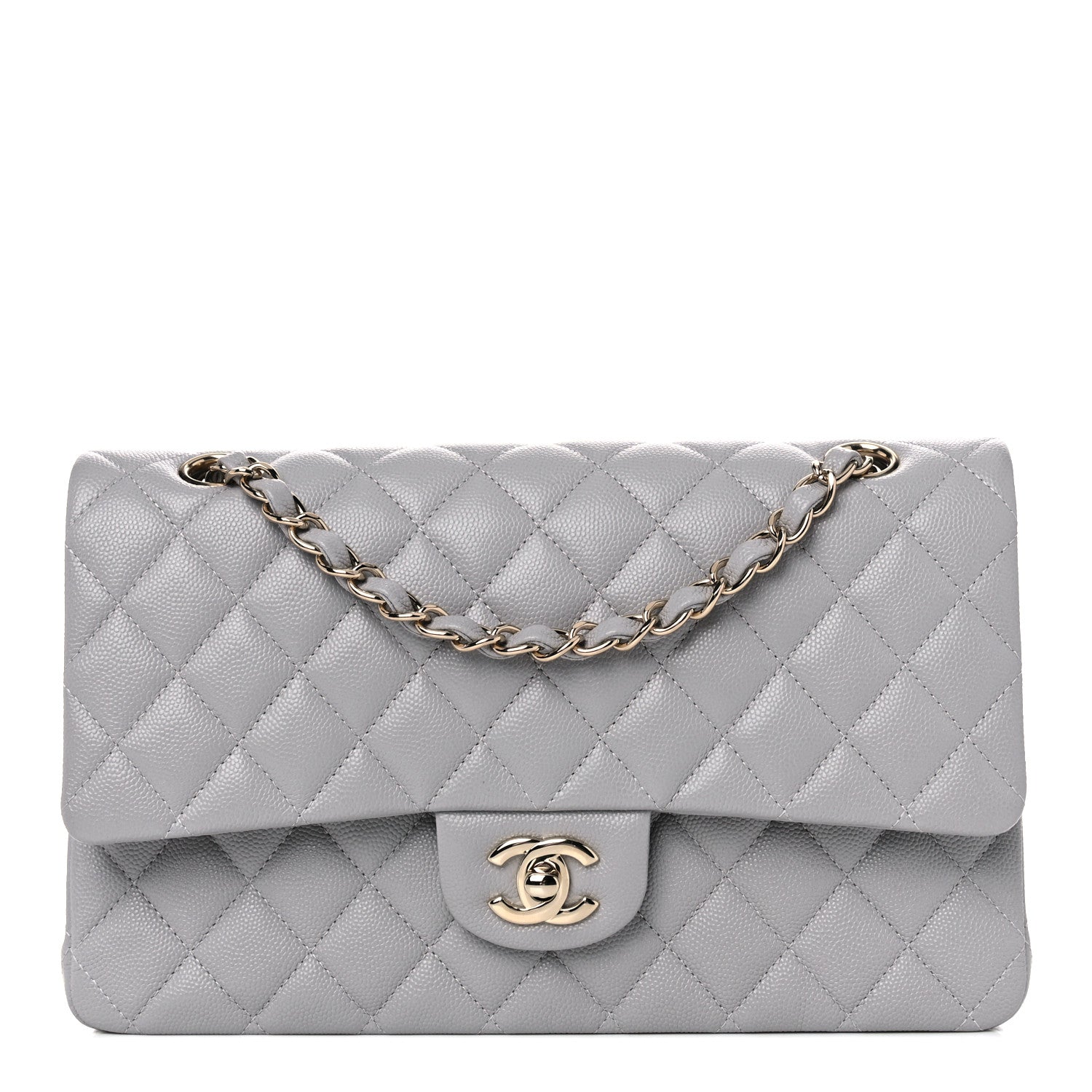 Chanel Caviar Quilted Medium Double Flap Grey 1 of 11