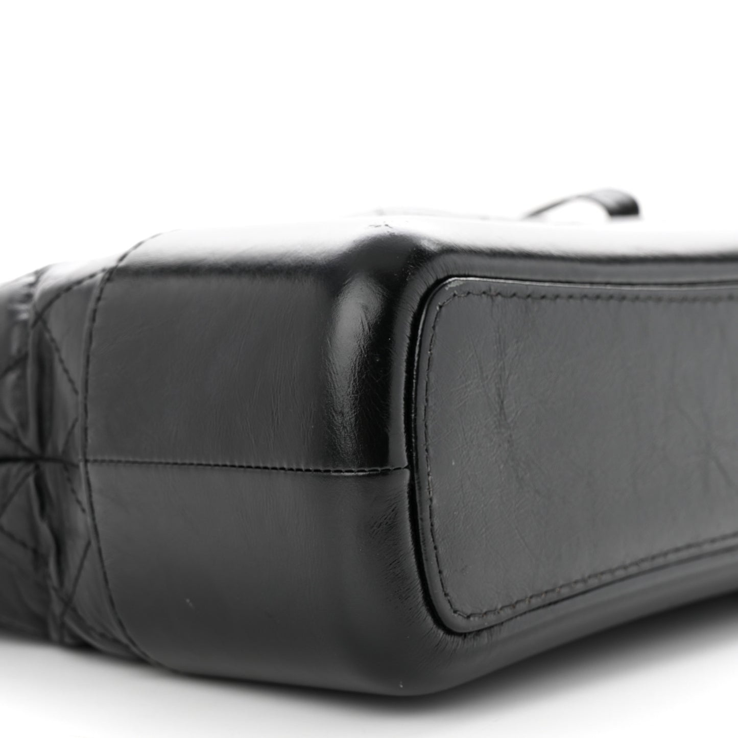 Aged Calfskin Quilted Medium Gabrielle Hobo Black