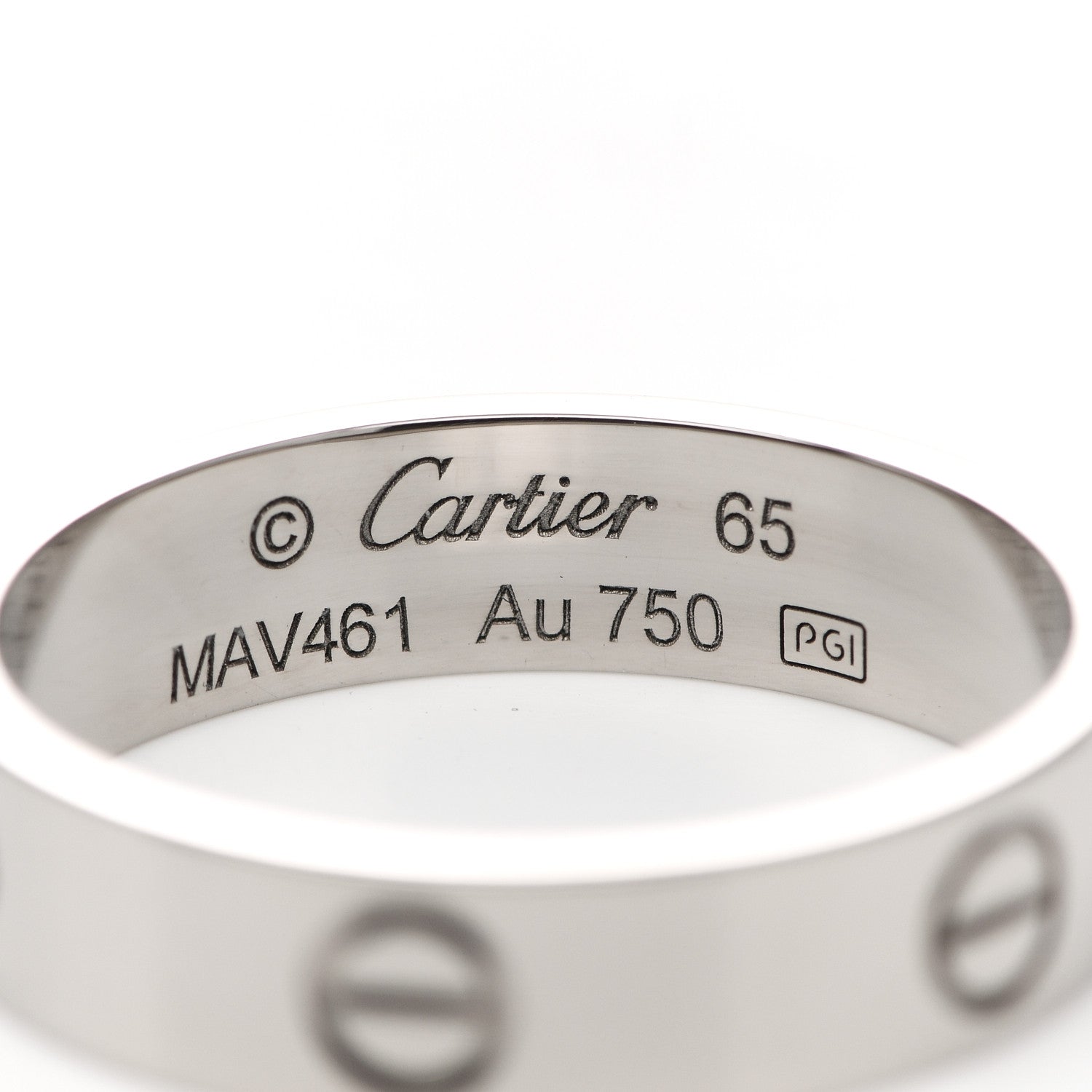Cartier 18K White Gold 5.5mm LOVE Ring 65 11 4 of 5