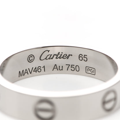 Cartier 18K White Gold 5.5mm LOVE Ring 65 11 4 of 5