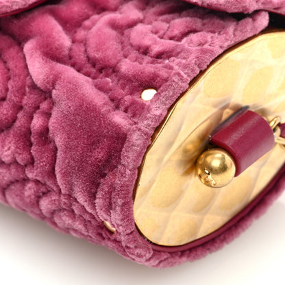 Chanel Velvet Camellia Embossed Jewel Belt Card Holder With Chain Pink 9 of 9