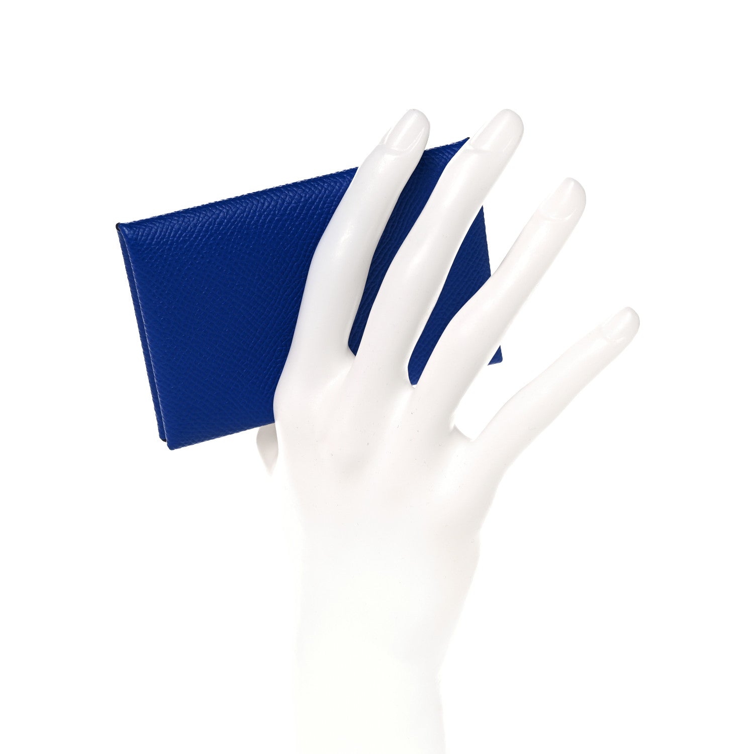 Hermes Epsom Calvi Card Case Bleu Electrique 2 of 8
