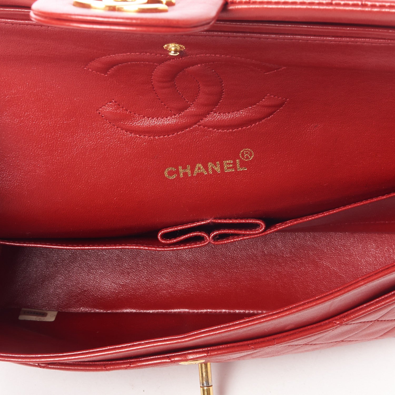 Chanel Lambskin Quilted Medium Double Flap Red 7 of 10