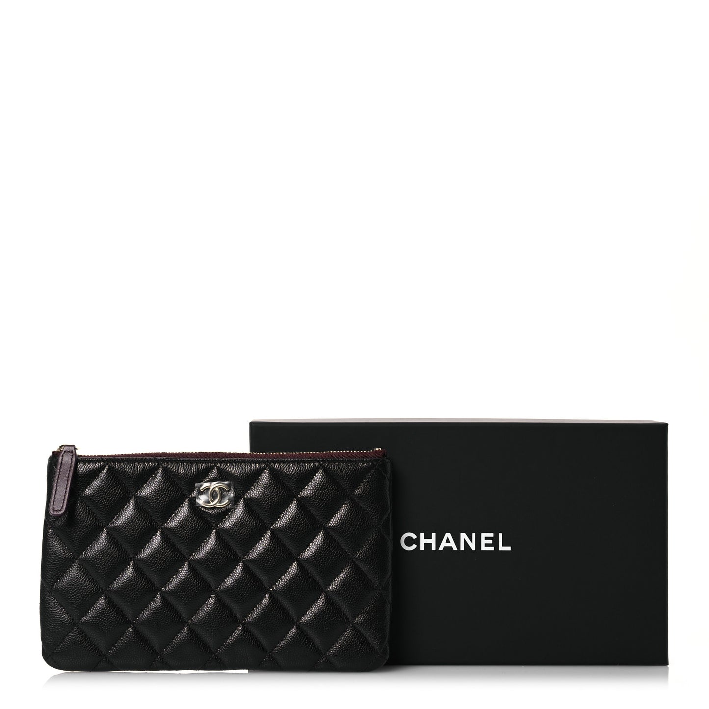 Caviar Quilted Cosmetic Case Black