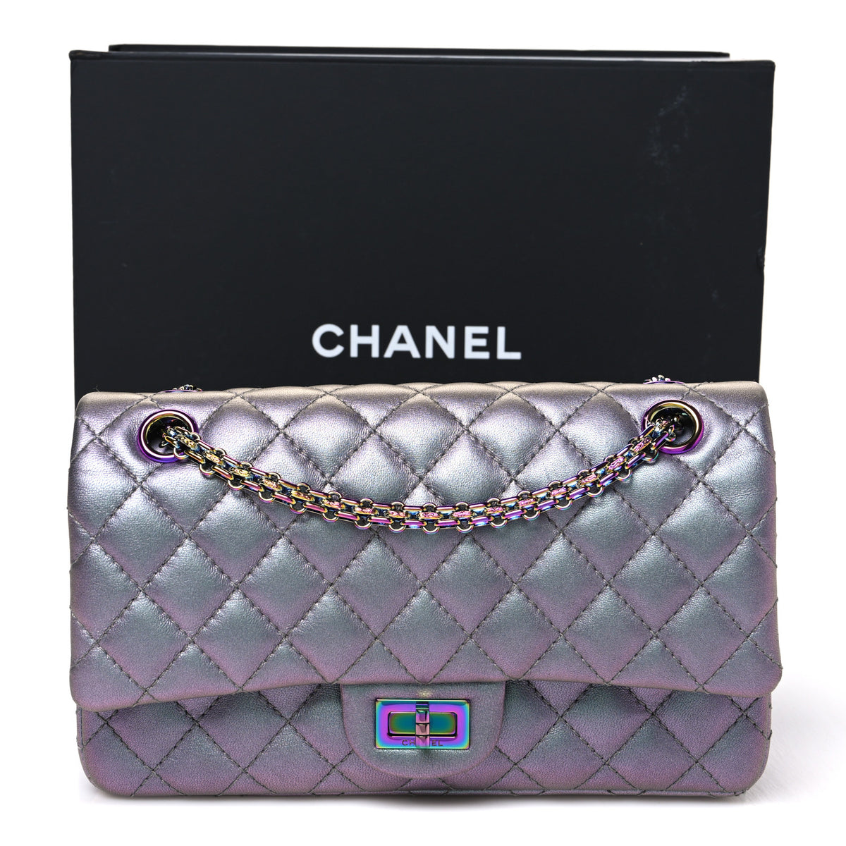 Iridescent Lambskin Quilted 2.55 Reissue 225 Flap Light Purple