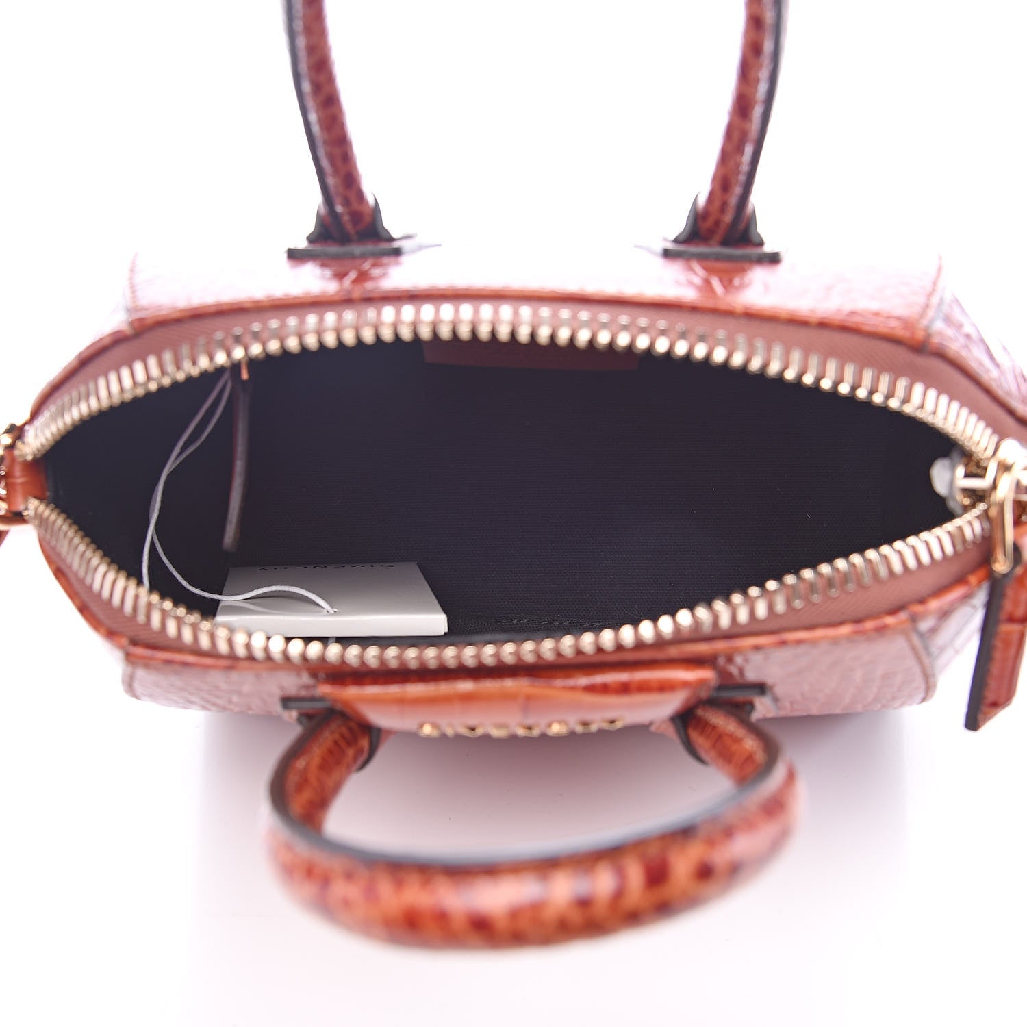 Givenchy Calfskin Crocodile Embossed Mini Antigona Cognac 5 of 9