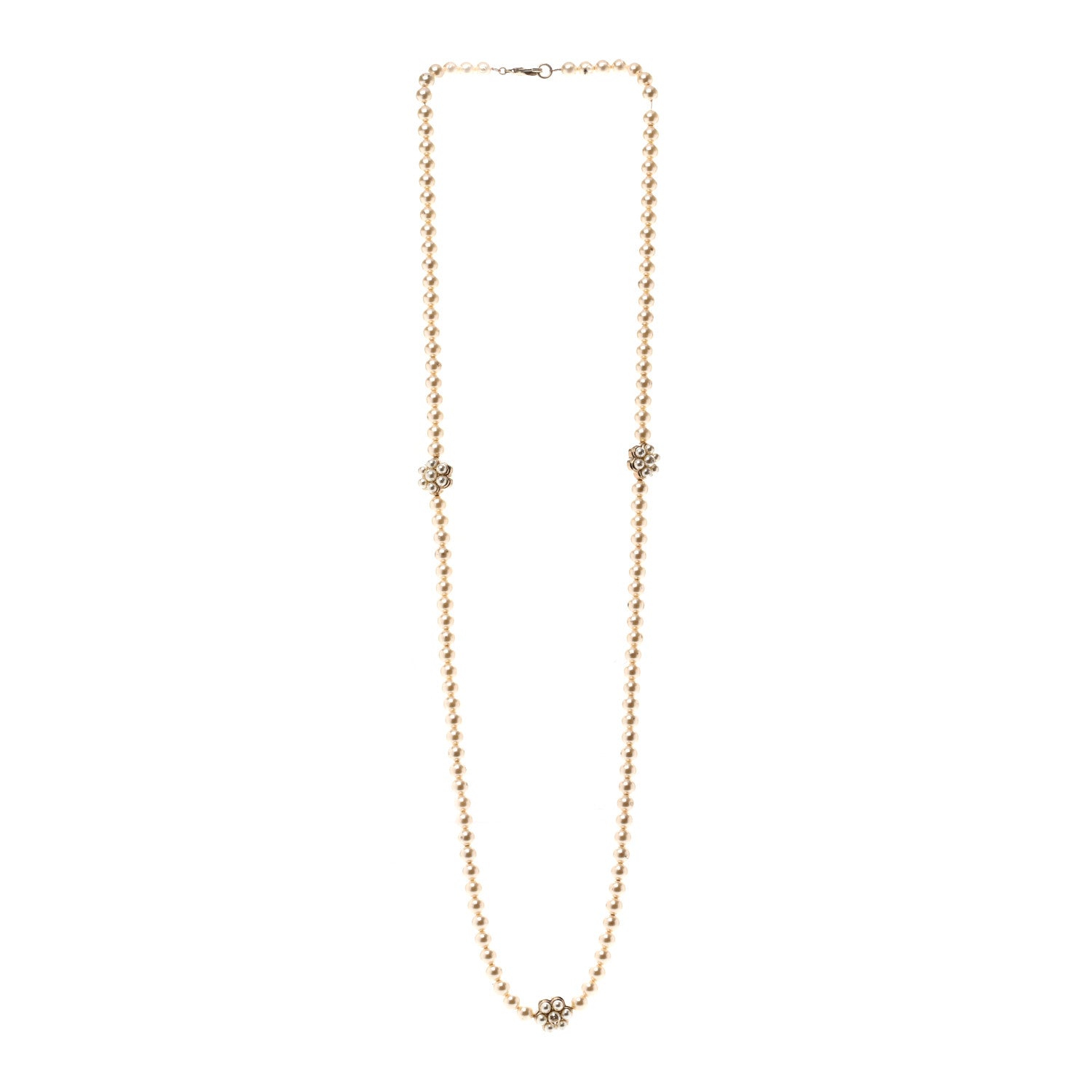 Chanel Pearl CC Camellia Long Necklace Gold 3 of 7