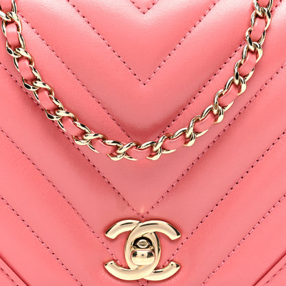 Chanel Calfskin Chevron Quilted Mini Statement Flap Pink 8 of 11