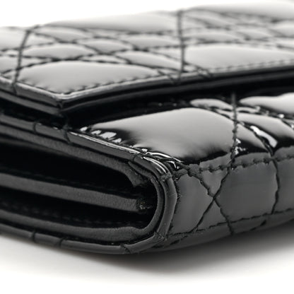 Christian Dior Patent Lambskin Cannage Lady Dior Rendezvous Wallet On Chain Black 11 of 13