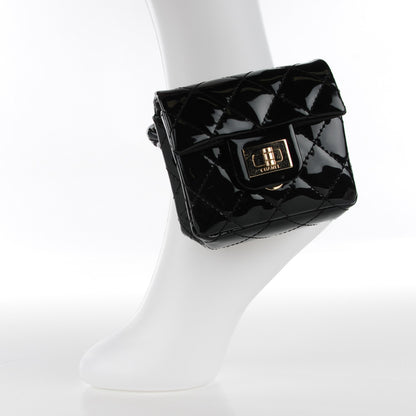 Chanel Patent Quilted 2.55 Ankle Wrist Bag Black 2 of 7