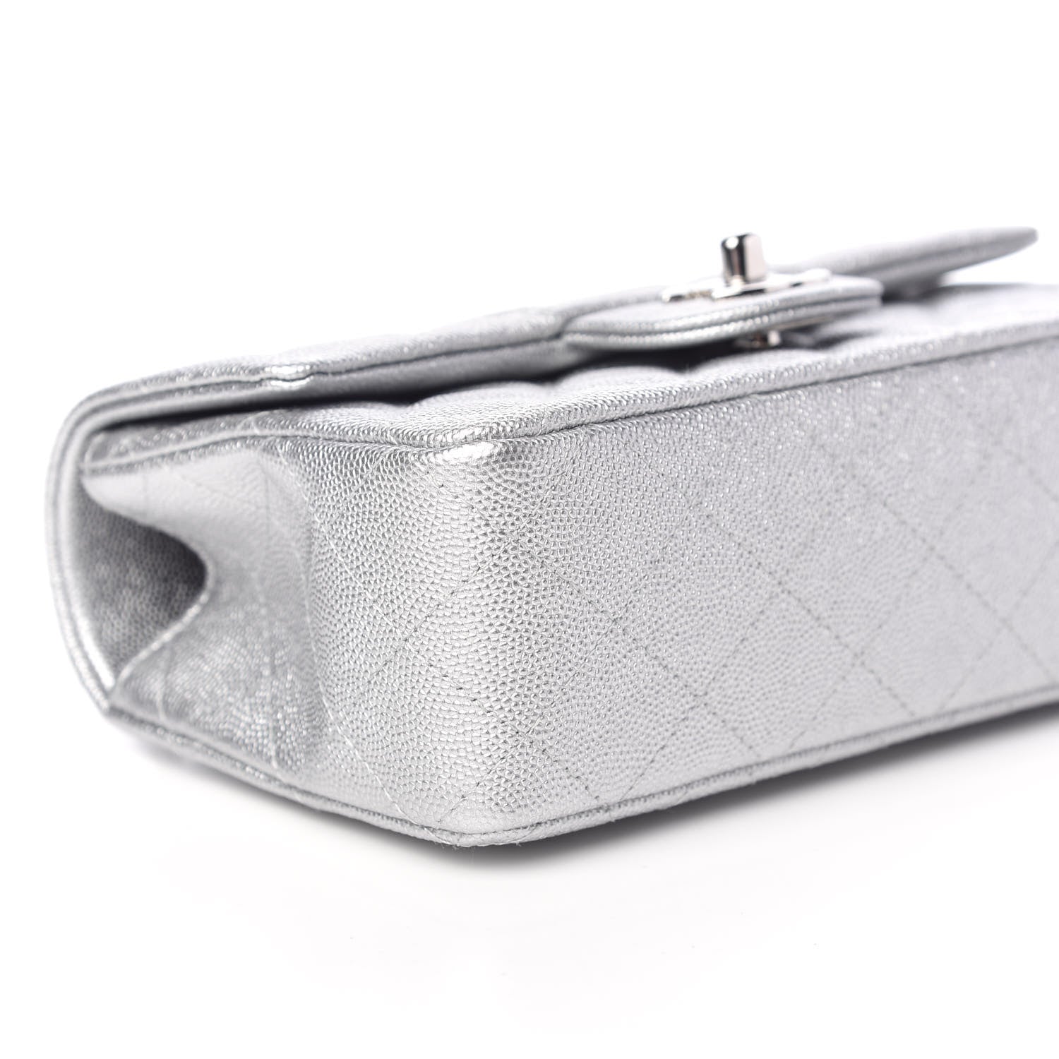 Chanel Metallic Caviar Quilted Mini Top Handle Rectangular Flap Silver 8 of 10