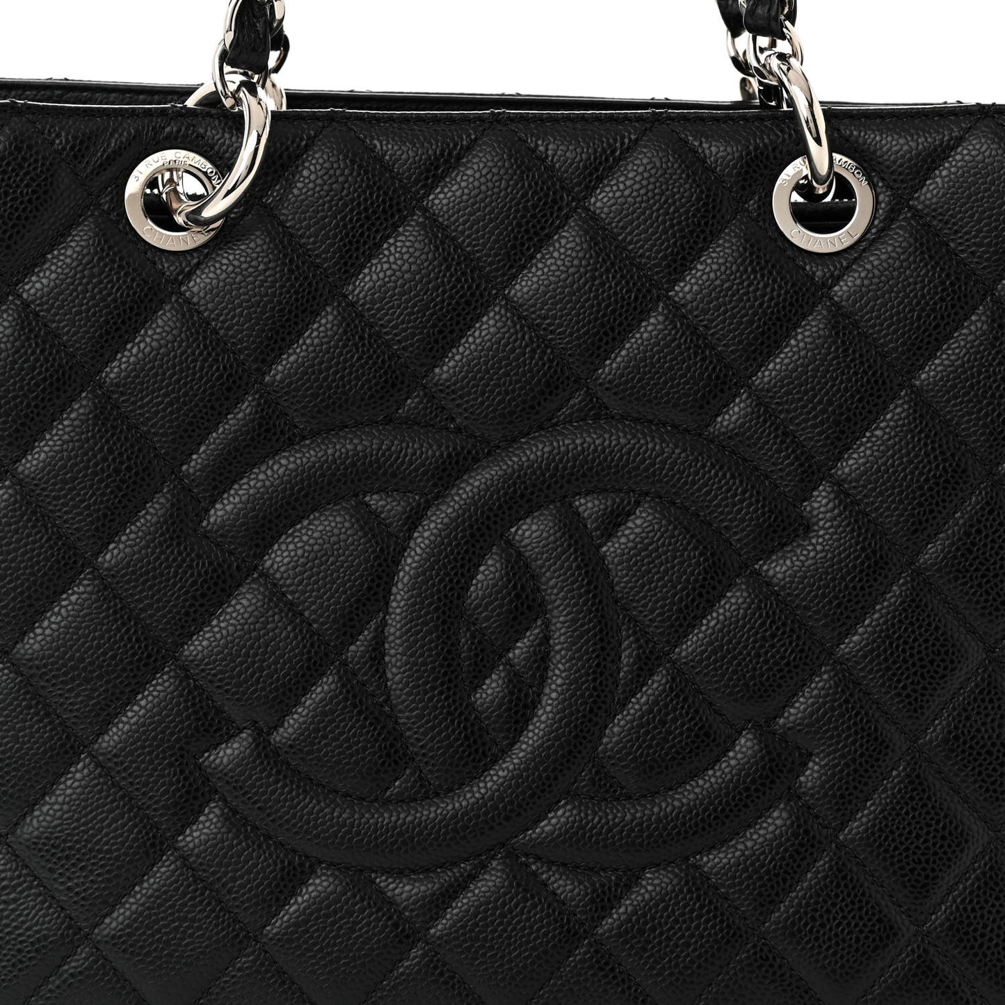 Caviar Quilted Grand Shopping Tote GST Black