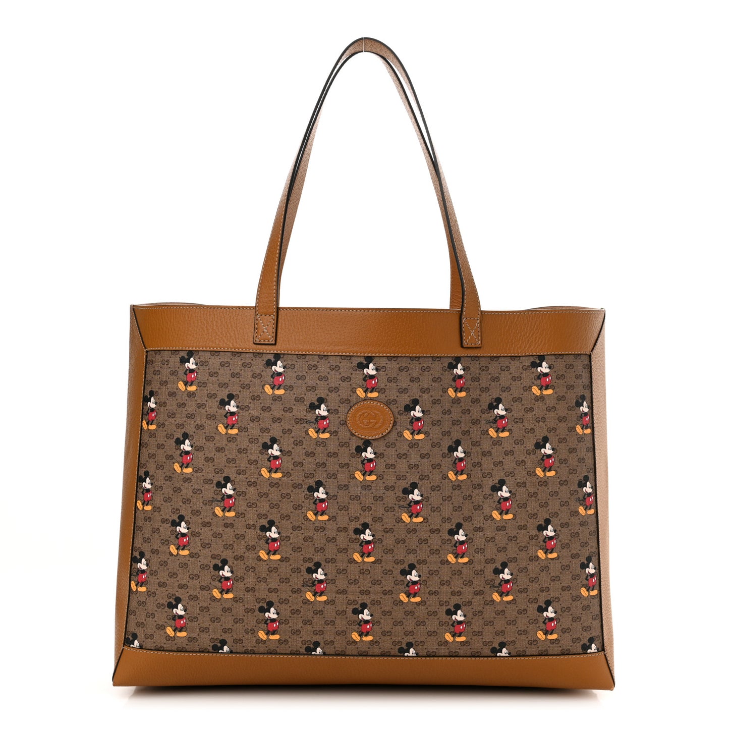 X DISNEY Mini Vintage GG Supreme Monogram Mickey Mouse Large Shopping Tote Beige Vintage Sun Oil