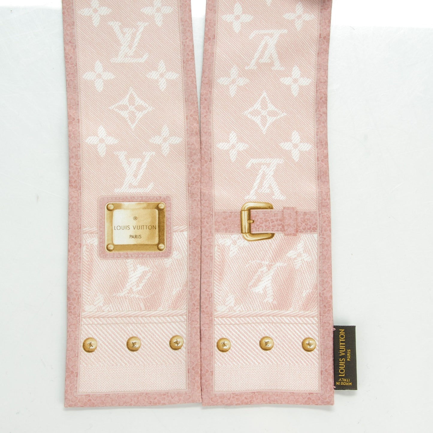 Silk Monogram New Denim Bandeau Rose Clair