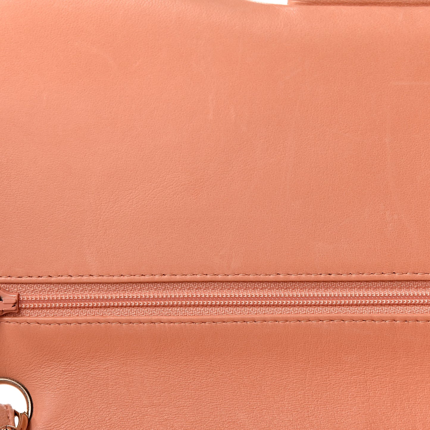Lambskin Quilted Jumbo Double Flap Light Orange