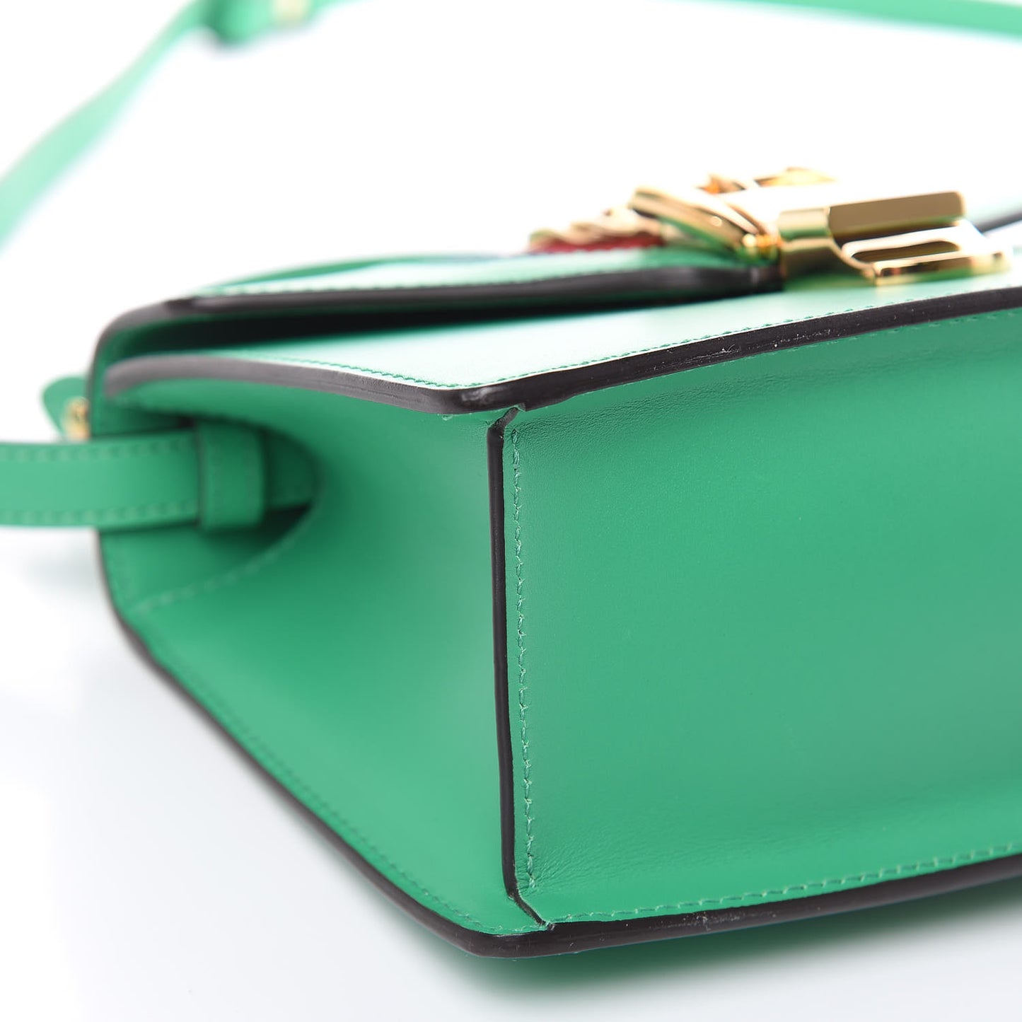 Vitello Fontanella Web Mini Sylvie Top Handle Bag Synthetic Green Garden