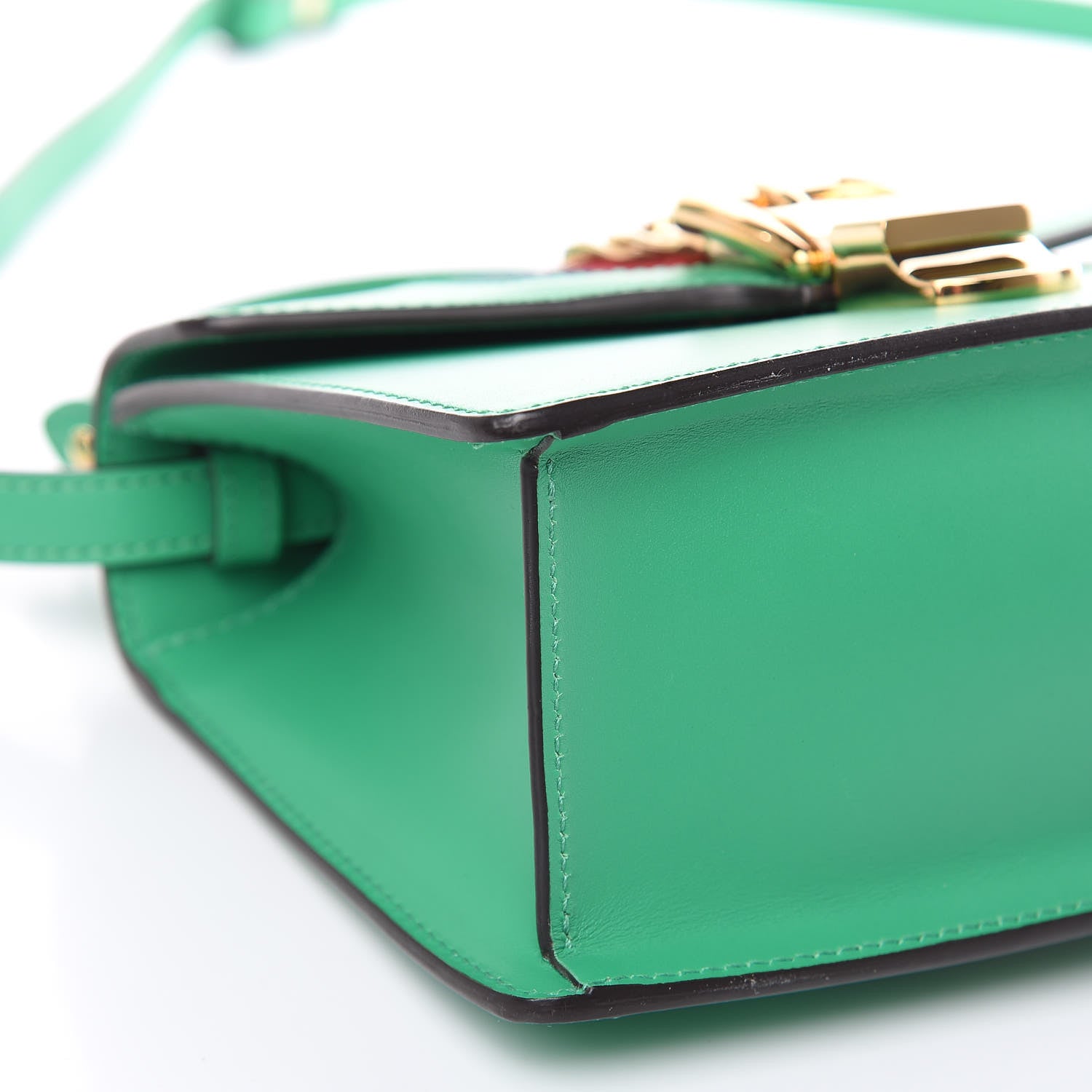 Gucci Vitello Fontanella Web Mini Sylvie Top Handle Bag Synthetic Green Garden 8 of 10