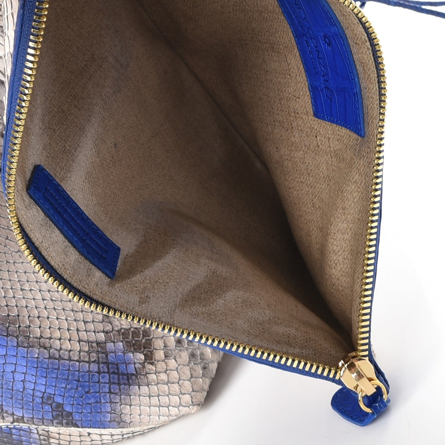Nancy Gonzalez Python Crocodile Small Erica Shopper Tote Cobalt 7 of 16