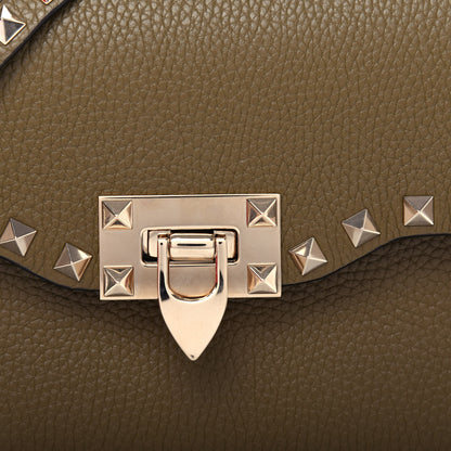 Valentino Garavani Pebbled Calfskin Medium Rockstud Flip Lock Crossbody Bag Lichen 9 of 11