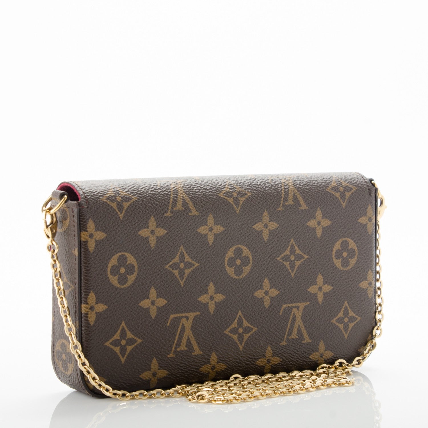 Louis Vuitton Monogram Pochette Felicie Chain Wallet Fuchsia 3 of 10