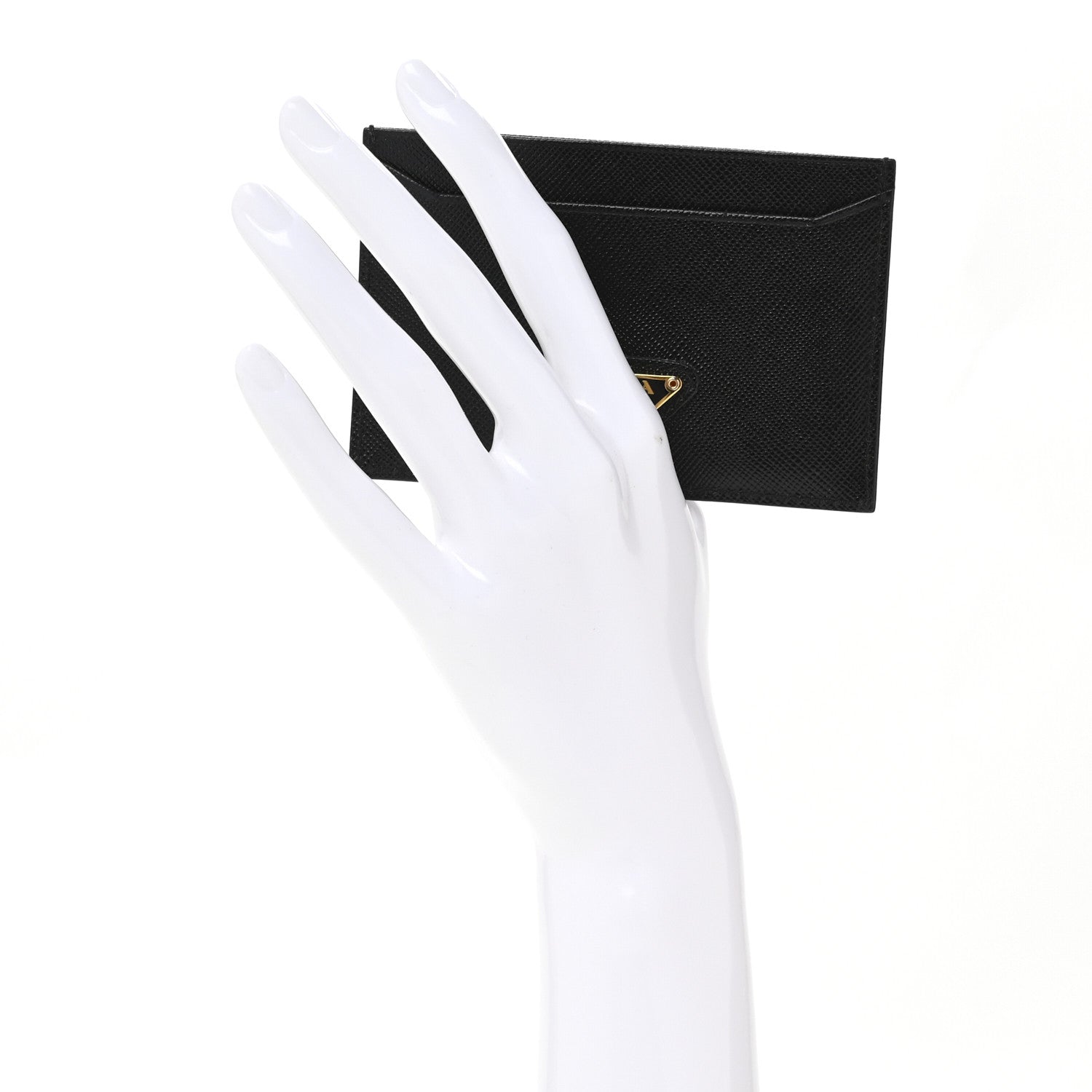 Prada Saffiano Triangle Card Case Bordeaux Black 2 of 10