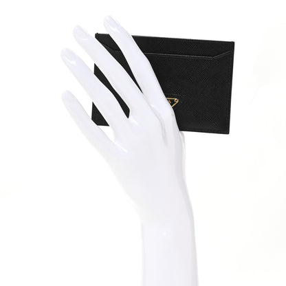 Prada Saffiano Triangle Card Case Bordeaux Black 2 of 10
