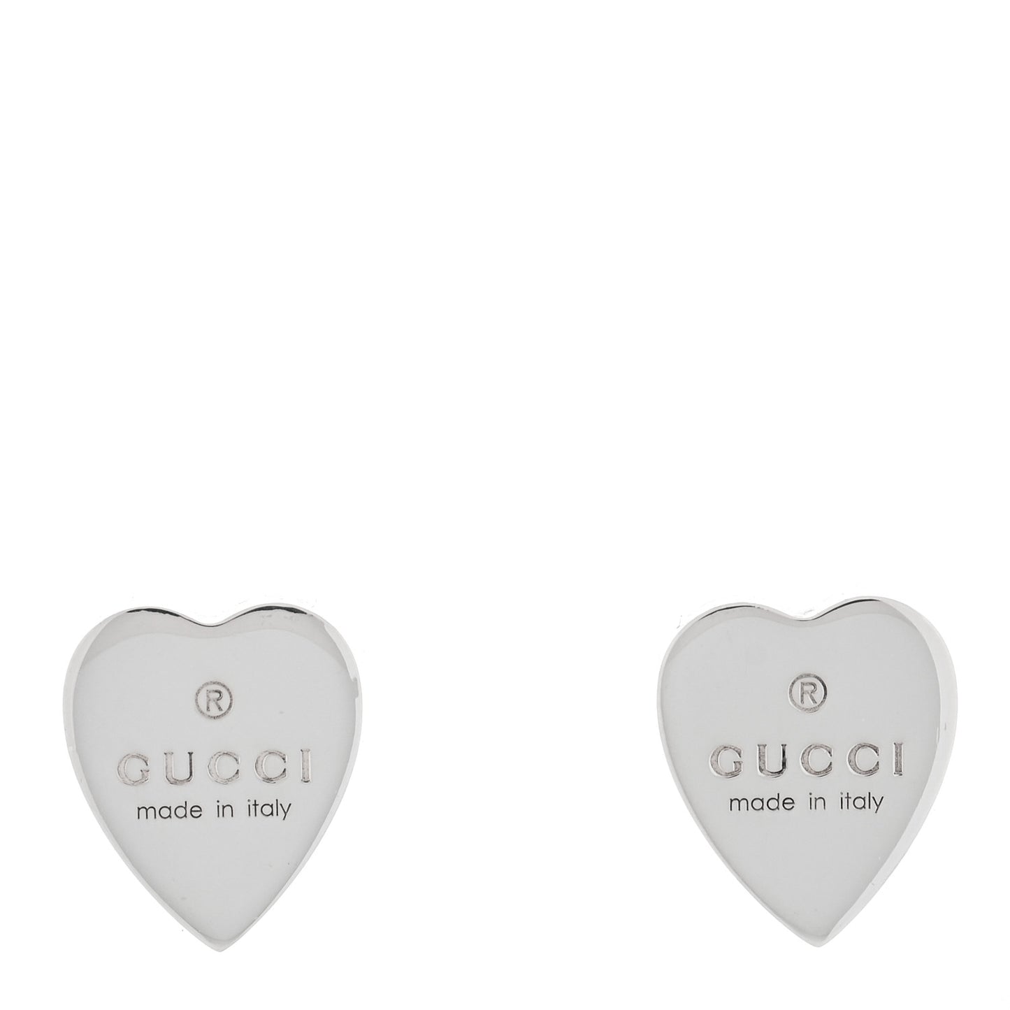 Sterling Silver Trademark Heart Stud Earrings