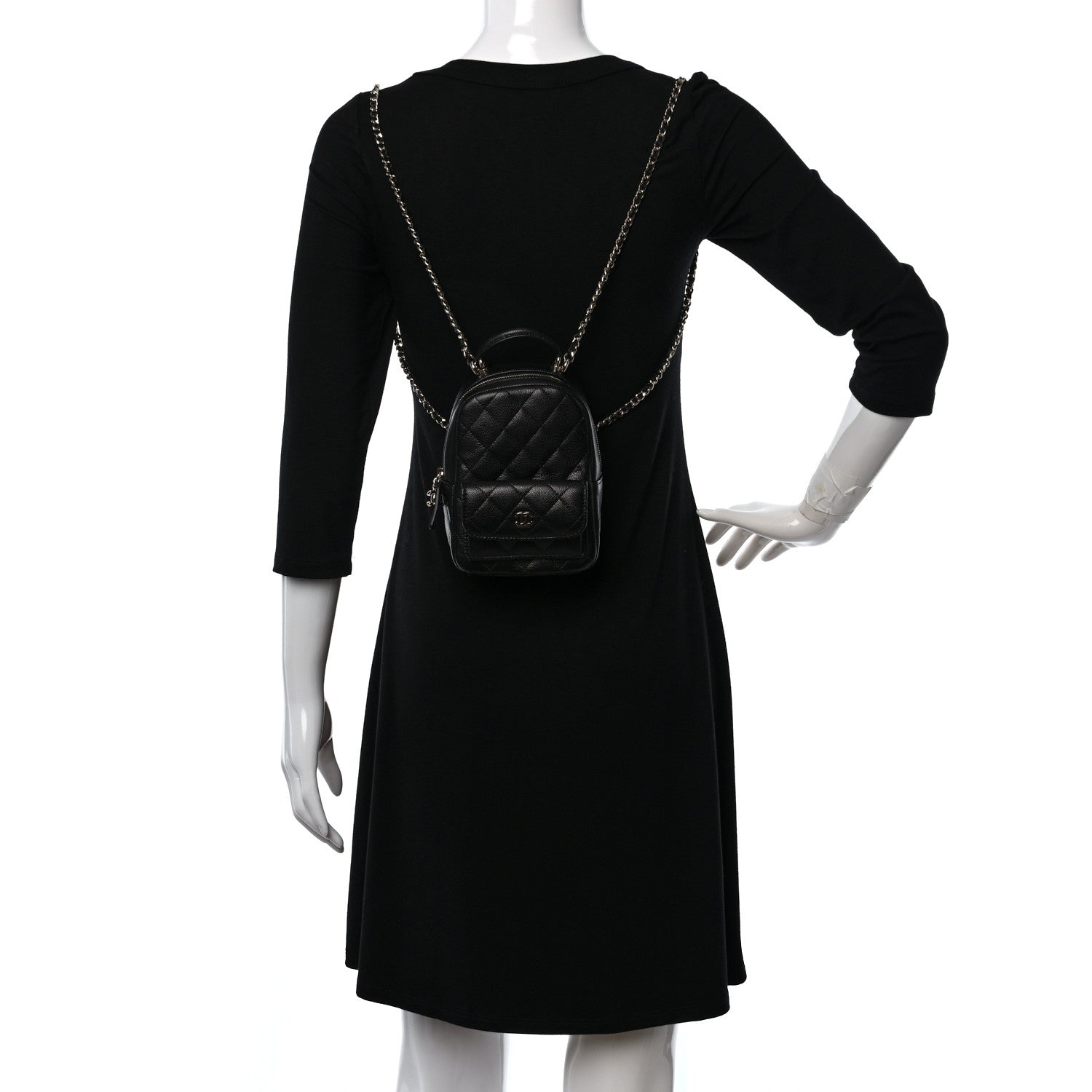 Chanel Caviar Quilted CC Mini Classic Backpack Black 2 of 10