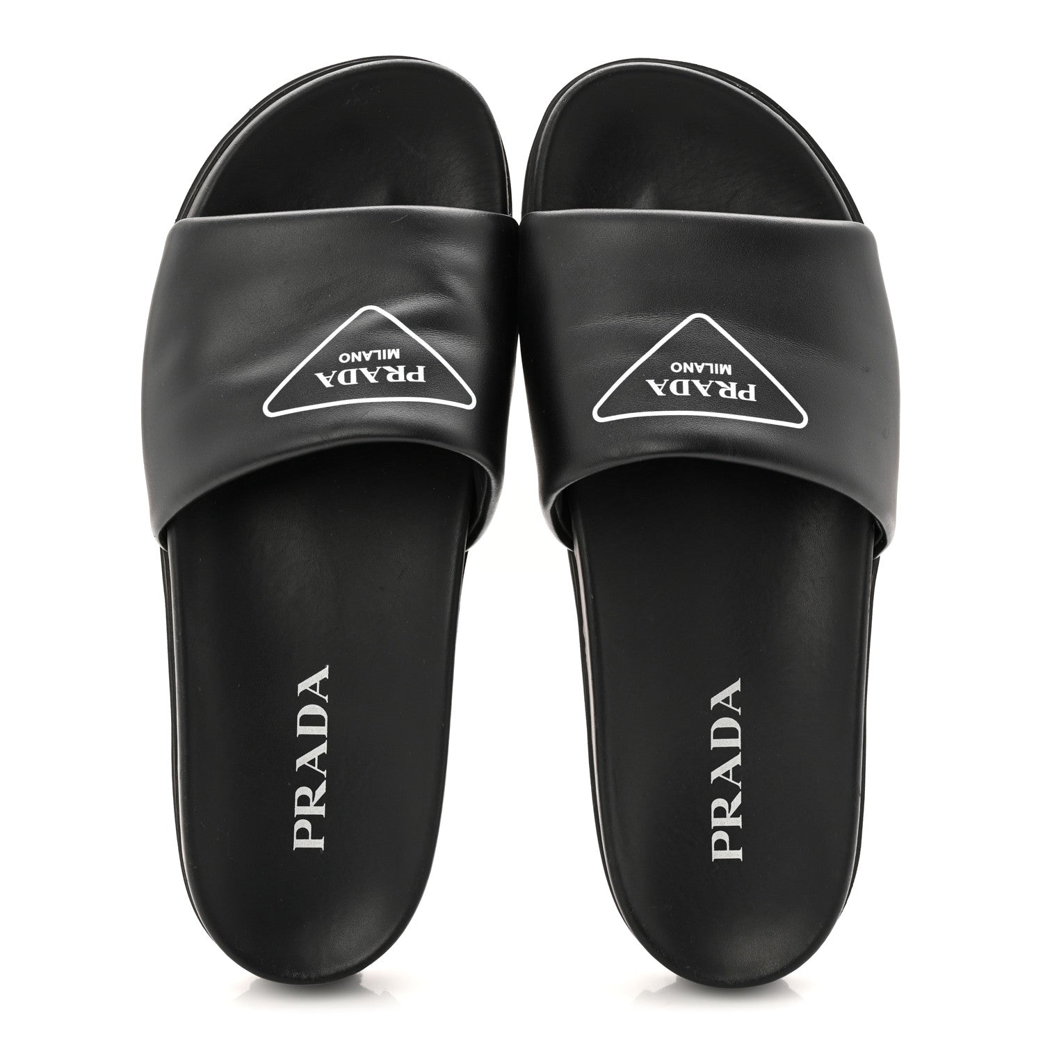 Prada Nappa Womens Lug Sole 20mm Slide Sandals 39 Black 2 of 9