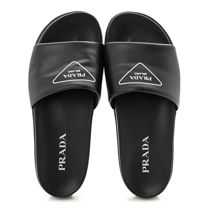 Prada Nappa Womens Lug Sole 20mm Slide Sandals 39 Black 2 of 9