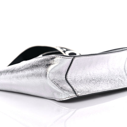 Stella McCartney Metallic Eco Alter Nappa Embroidered Logo Stonewall Crossbody Bag Silver 8 of 9