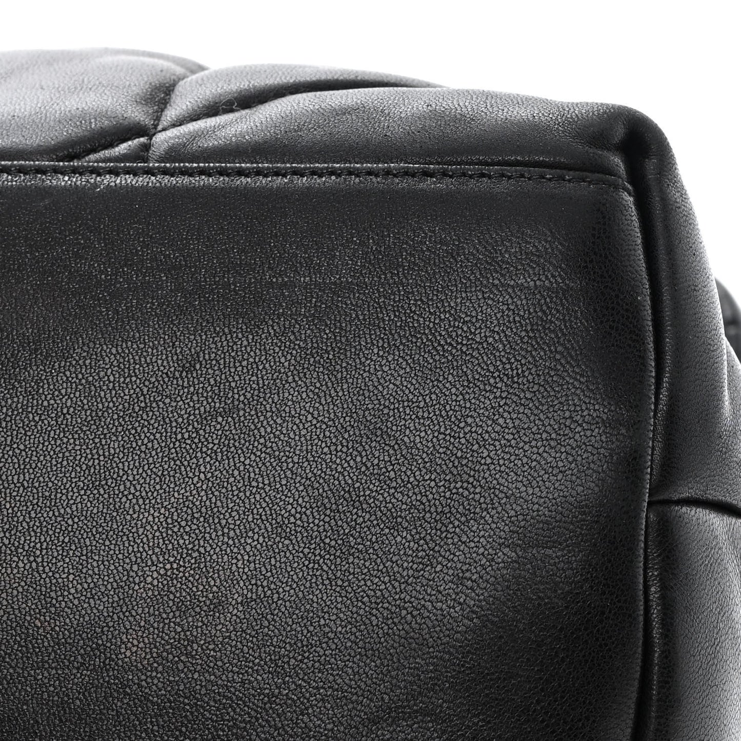 Lambskin Quilted Medium Loulou Puffer Monogram Chain Satchel Black