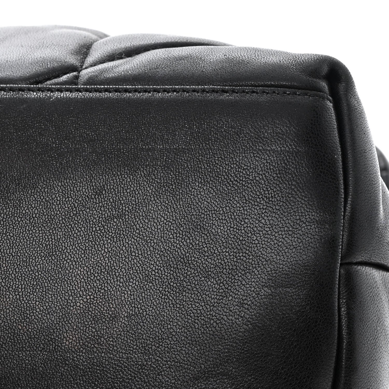 Saint Laurent Lambskin Quilted Medium Loulou Puffer Monogram Chain Satchel Black 12 of 15