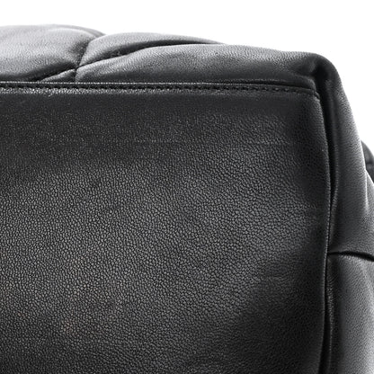 Saint Laurent Lambskin Quilted Medium Loulou Puffer Monogram Chain Satchel Black 12 of 15