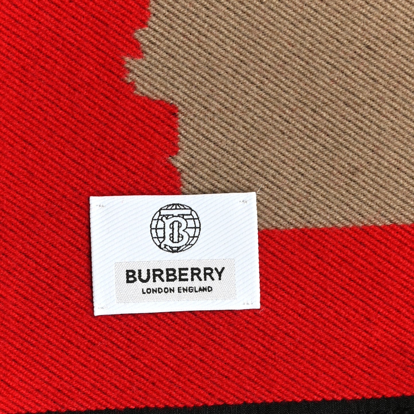 Wool Silk Love Logo Football Scarf Red