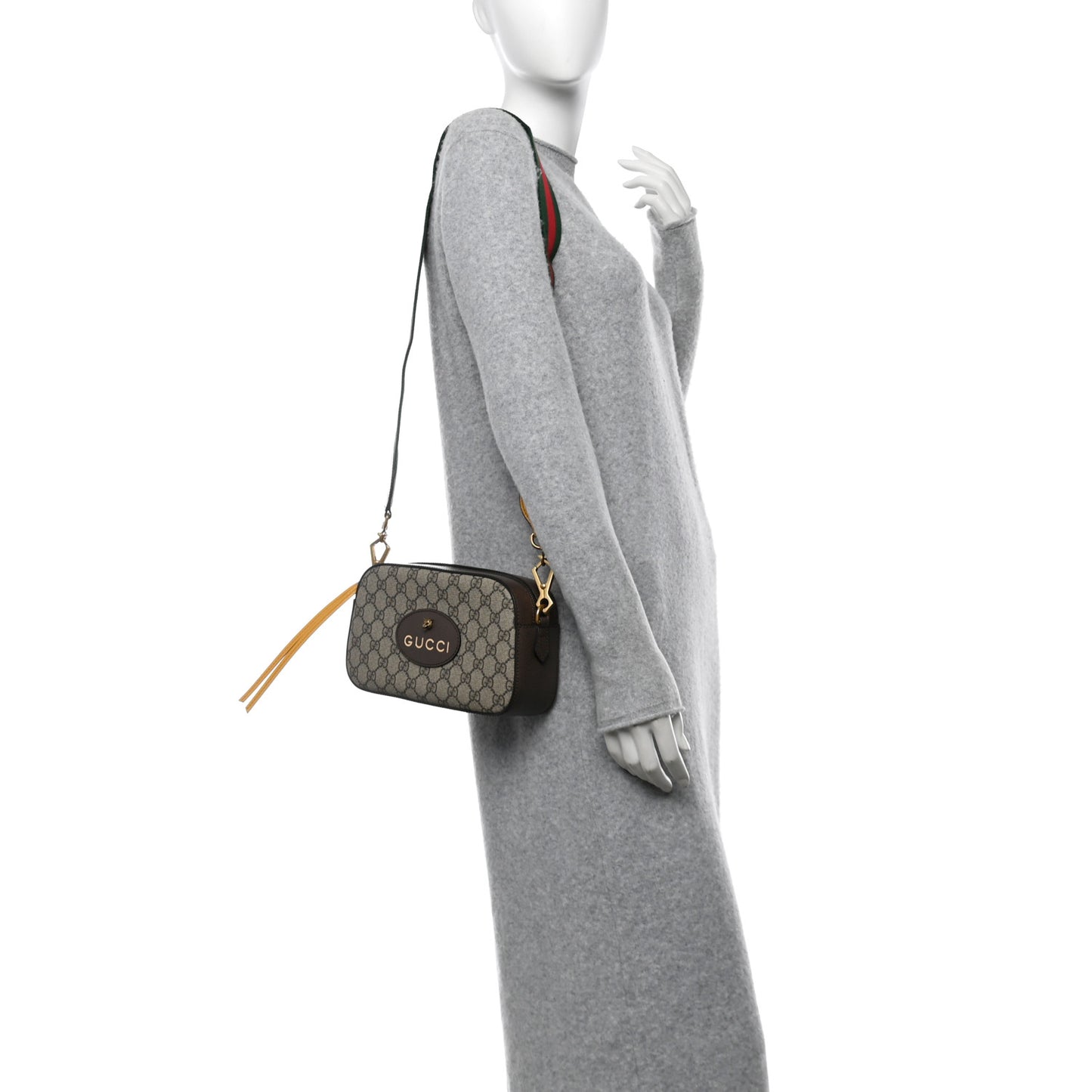 GG Supreme Monogram Web Neo Vintage Shoulder Bag Beige New Acero Crop