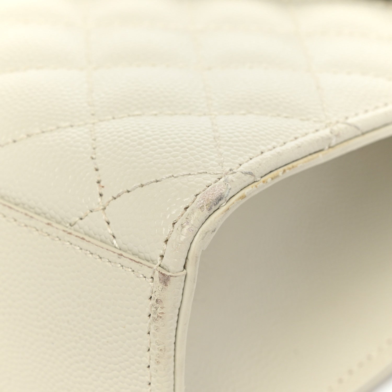 Saint Laurent Grain De Poudre Textured Mixed Matelasse Medium Triquilt Monogram Satchel Crema Soft 9 of 17
