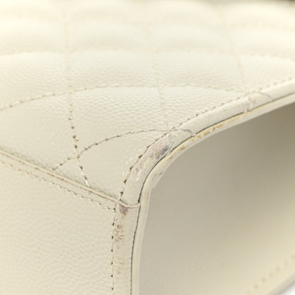 Saint Laurent Grain De Poudre Textured Mixed Matelasse Medium Triquilt Monogram Satchel Crema Soft 9 of 17