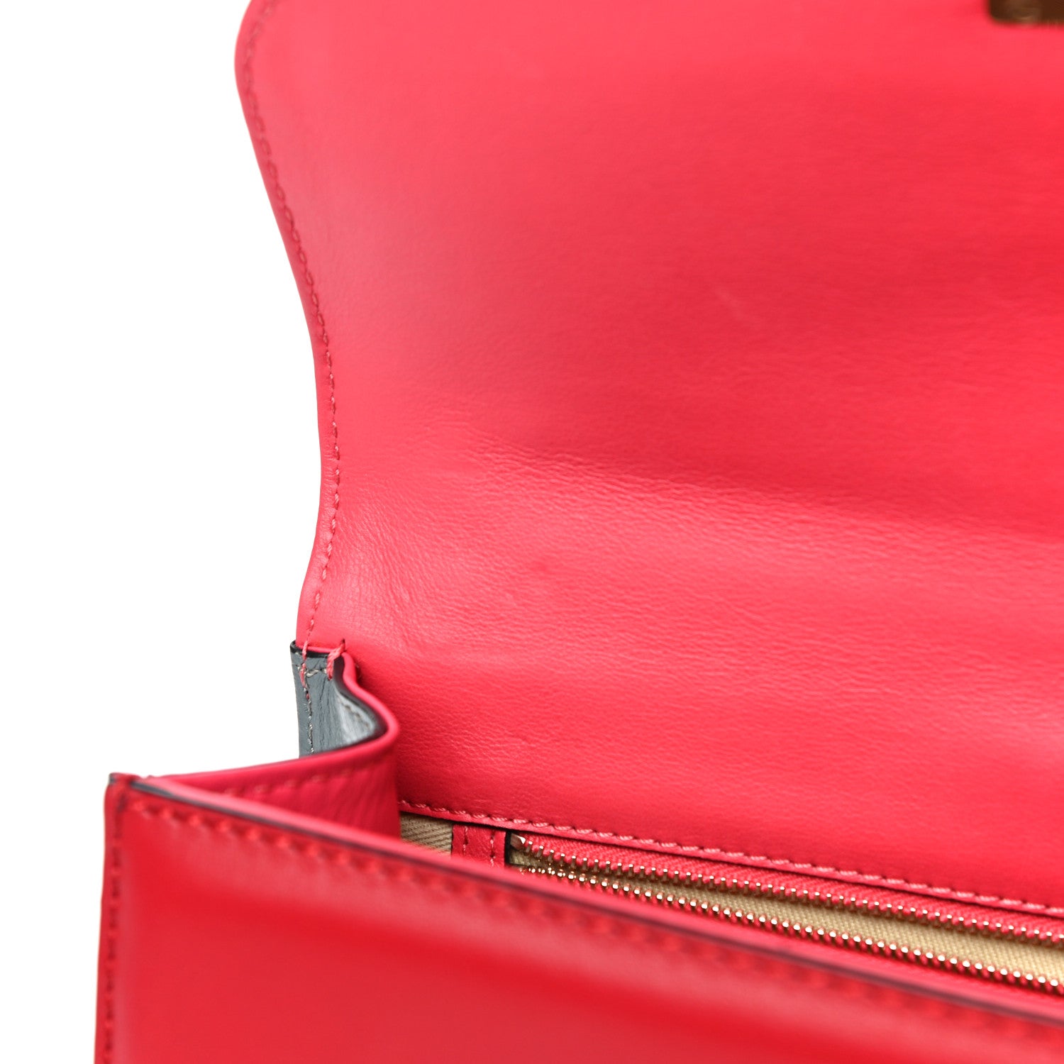 Valentino Garavani Vitello Medium Glam Lock Rockstud Flap Deep Rose Scarlet Grey Green 12 of 16