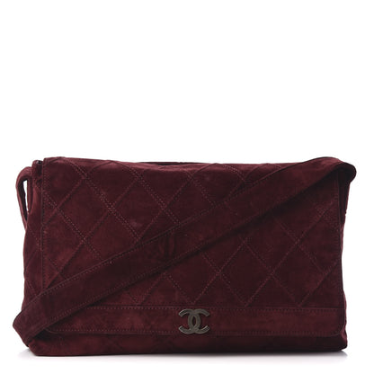 Chanel Suede Diamond Stitch Flap Bag Burgundy 1 of 10